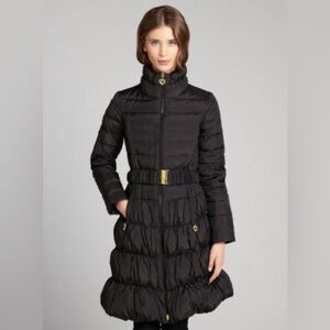 Betsey Johnson Puffer Coat Down Feather Insulated with Belt in black Size M